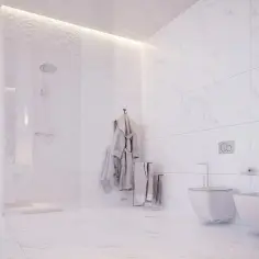 Nowoczesna łazienka z prysznicem i bidetem. Duże płytki 120x60 ułożone pionowo, tworzą elegancką przestrzeń.