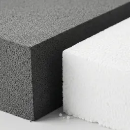 Szary i biały styropian, materiały do izolacji. Zastanawiasz się, czym przykleić styropian do blachy?